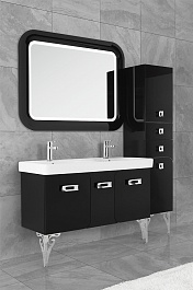 Водолей Мебель для ванной "Астрид 120" черная, с одним ящиком – фотография-12